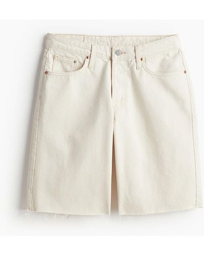 H&M Baggy Low Denim Shorts - Weiß