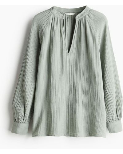 H&M Doppelt gewebte Bluse - Grün