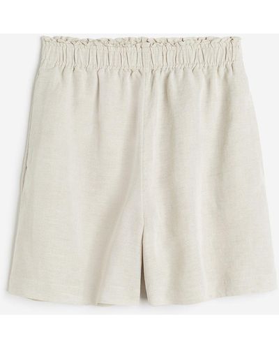 H&M Short en lin mélangé - Neutre