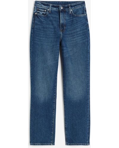 H&M Mom Ultra High Ankle Jeans - Bleu