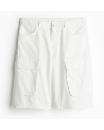 H&M Short cargo en toile - Blanc