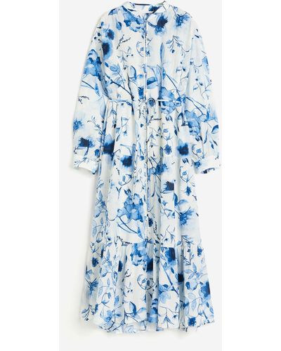 H&M Robe oversize froissée - Bleu