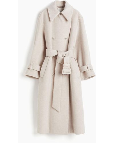 H&M Trenchcoat aus Wollmix - Natur