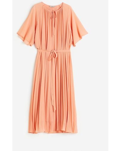 H&M Plissiertes Kleid - Orange