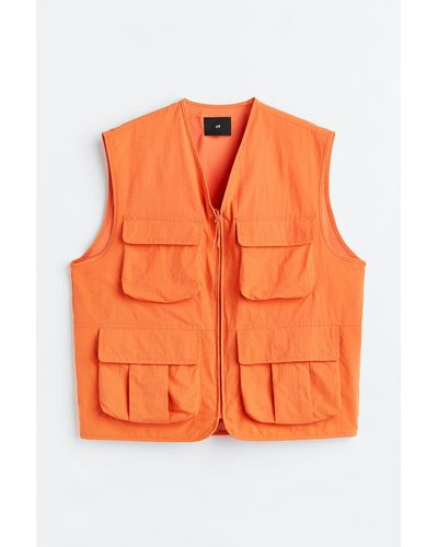 H&M Cargo-Weste aus Nylon in Loose Fit - Orange