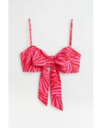 H&M Bralette mit Bindebändern - Pink
