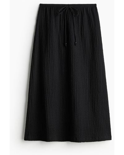 H&M Jupe en jersey texturé - Noir