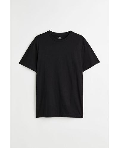 H&M T-Shirt mit Rundausschnitt Regular Fit - Schwarz