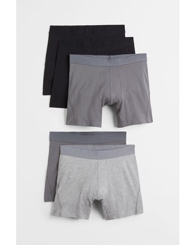 H&M 5-pack Xtra Life mid trunks - Grau