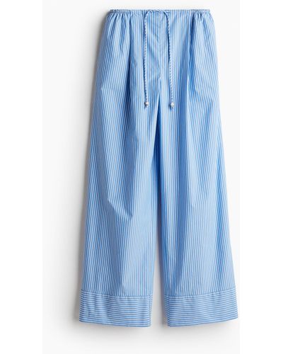 H&M Pantalon large avec taille élastique - Bleu