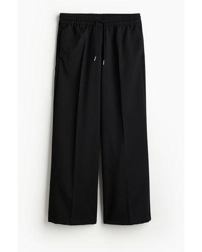 H&M Pantalon large avec taille élastique - Noir