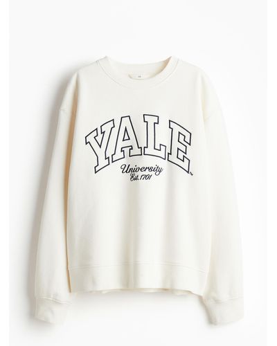 H&M Sweatshirt mit Motiv - Weiß