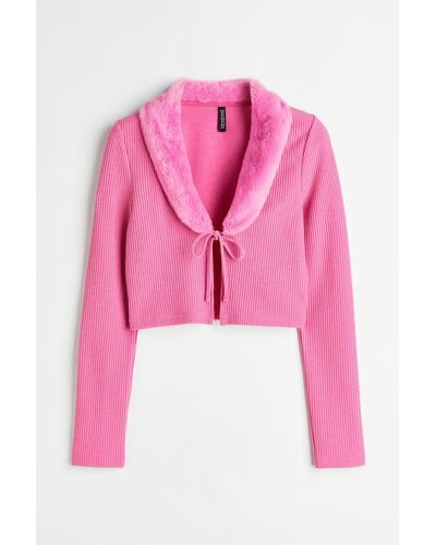 H&M Kurzer Cardigan zum Binden - Pink