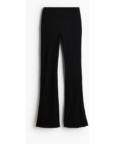 H&M Flared legging Met Structuurdessin - Zwart