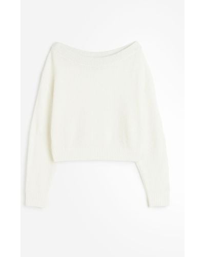 H&M Schulterfreier Pullover - Weiß