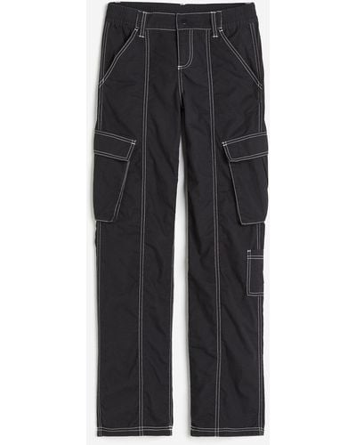 H&M Pantalon cargo en toile - Noir