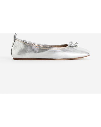 H&M Ballerines en cuir - Blanc