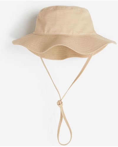 H&M Bucket Hat mit Bindebändern - Weiß