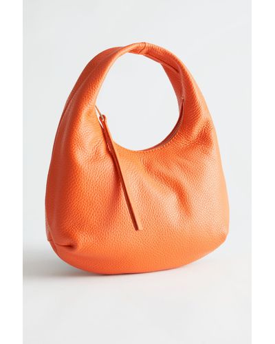 H&M Mini-Tragetasche aus genarbtem Leder - Orange