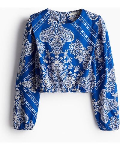 H&M Bluse mit definierten Schultern - Blau