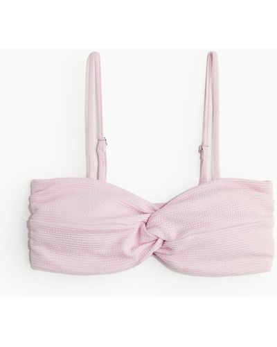 H&M Wattiertes Bikinitop mit Twistdetail - Pink