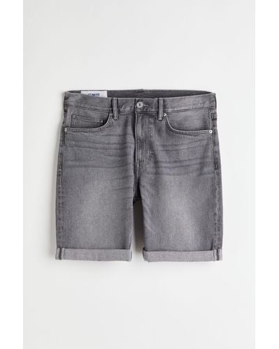 H&M Short en jean Slim - Gris