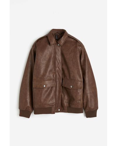 H&M Pilotenjacke mit Coating - Braun