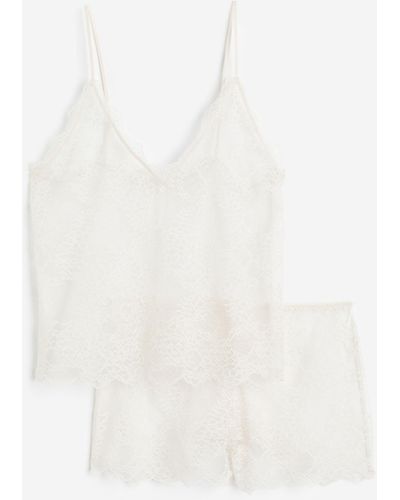 H&M Caraco et short de pyjama - Blanc