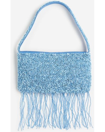 H&M Perlenbestickte Handtasche - Blau