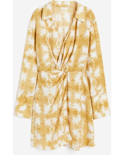 H&M Robe chemise avec détail torsadé - Métallisé