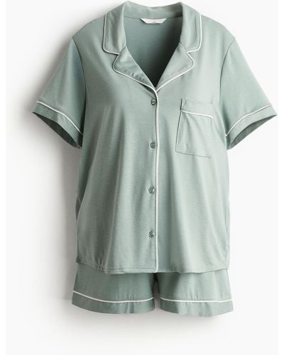H&M MAMA Pyjama mit Paspeln - Grün