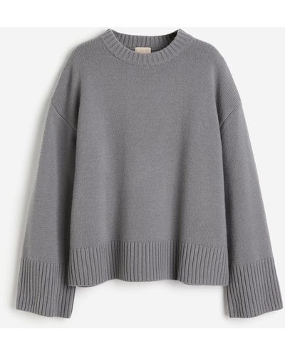 H&M Oversized-Pullover aus Kaschmirmix - Grau