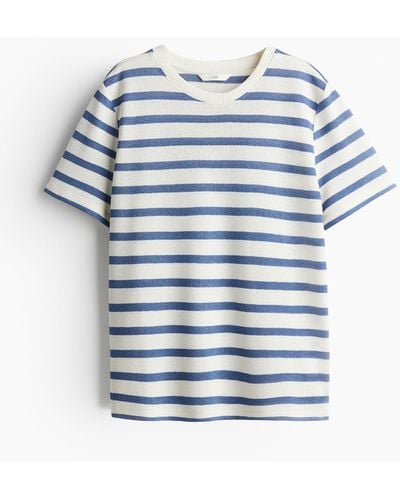 H&M T-Shirt aus Feinstrick - Blau