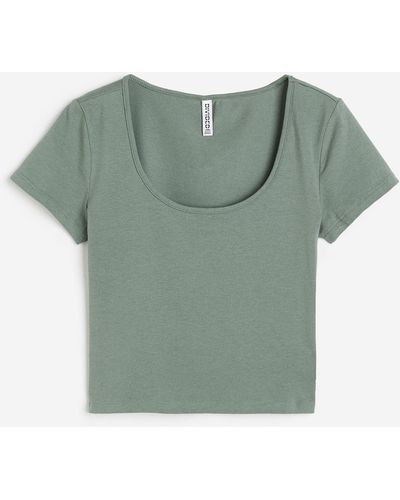 H&M Shirt aus Baumwolljersey - Grün