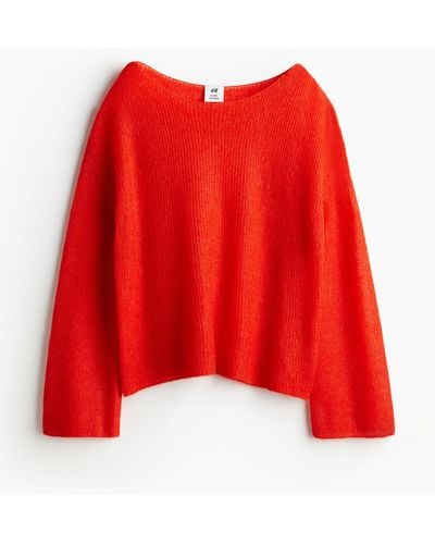 H&M Pullover aus transparentem Mohairmix - Rot
