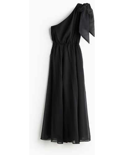 H&M Robe asymétrique avec naud - Noir