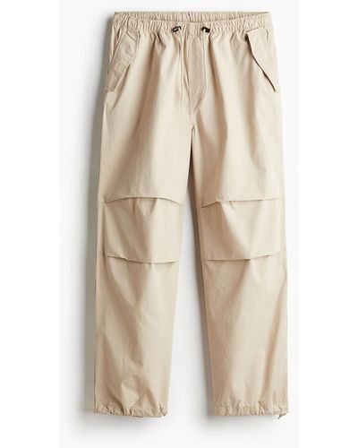 H&M Pantalon parachute Loose Fit - Neutre