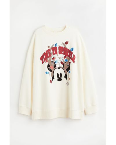 H&M Oversized Sweatshirt mit Print - Mehrfarbig