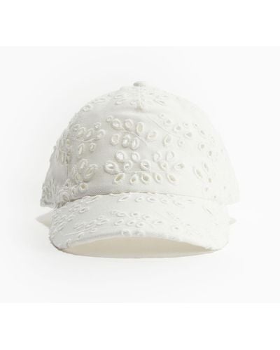 H&M Casquette avec broderie anglaise - Blanc