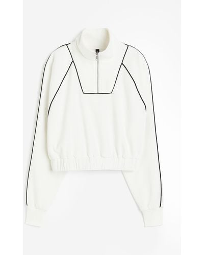 H&M Oversized Sweatshirt mit Zipper - Grau