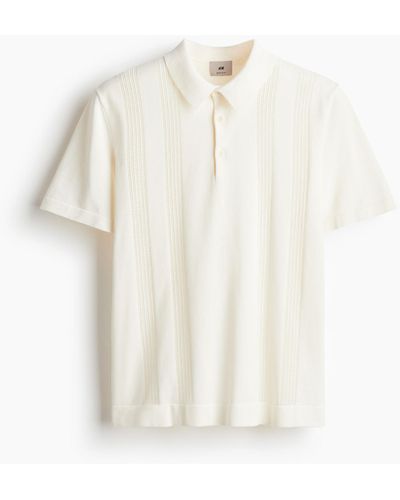 H&M Poloshirt aus Pima-Baumwolle in Regular Fit - Weiß