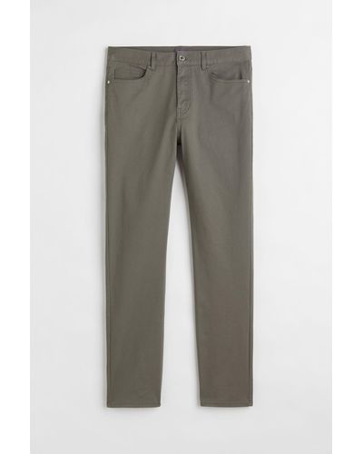 H&M Hose aus Baumwolltwill Slim Fit - Grau