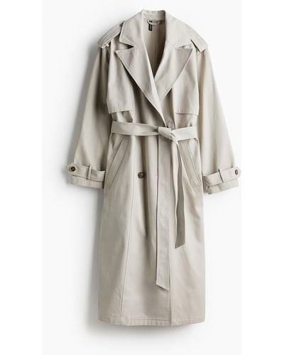 H&M Trenchcoat aus Twill - Weiß