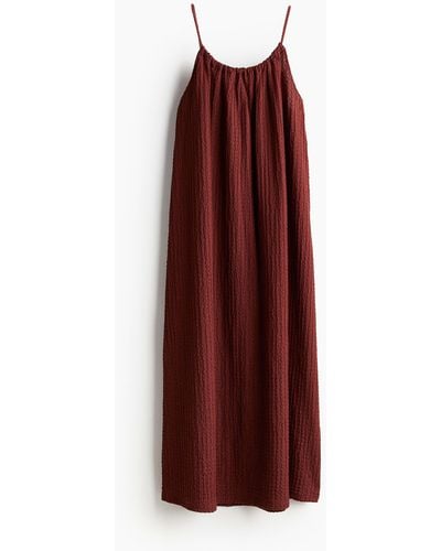 H&M Trägerkleid aus Strukturjersey - Rot