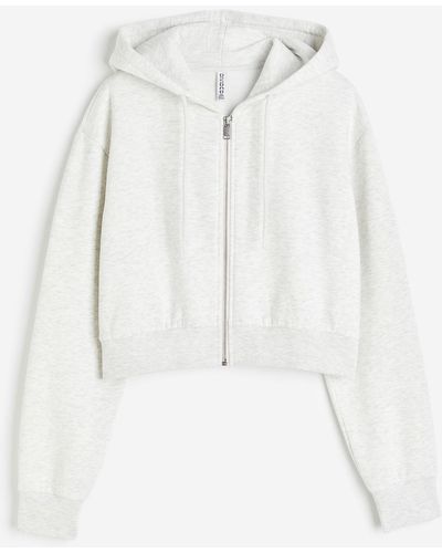 H&M Veste courte avec capuche et zip - Blanc