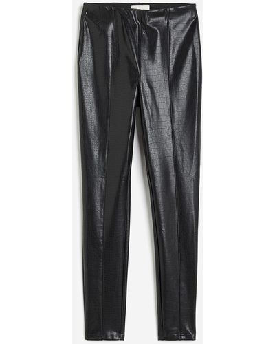 H&M Legging enduit avec plis marqués devant - Noir