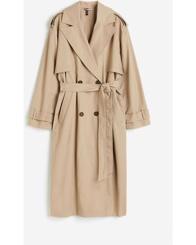 H&M Twill Trenchcoat - Naturel