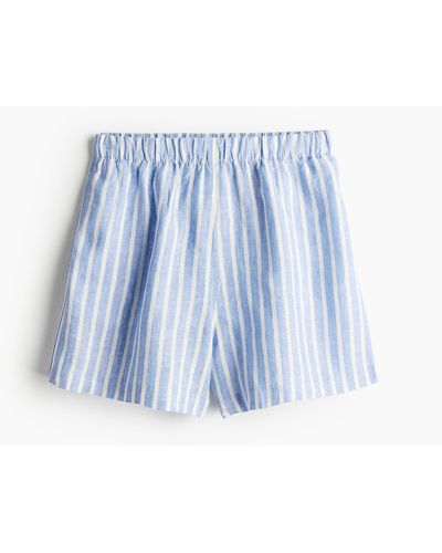 H&M Pull-on-Shorts aus Leinen - Blau