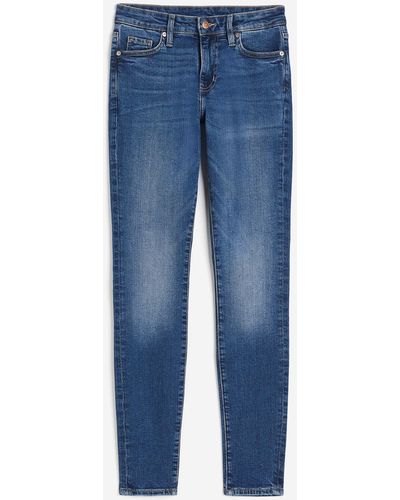 H&M Skinny Regular Ankle Jeans - Blauw