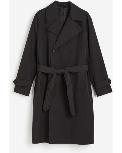 H&M Trench-coat Oversized Fit - Noir